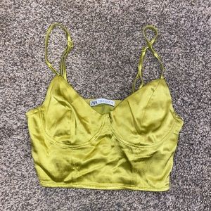 ❌SOLD ❌zara satin green top